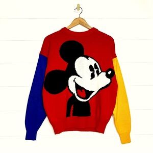 Vintage 80’s Mickey & Co. Color Block Knit Crewneck Sweater